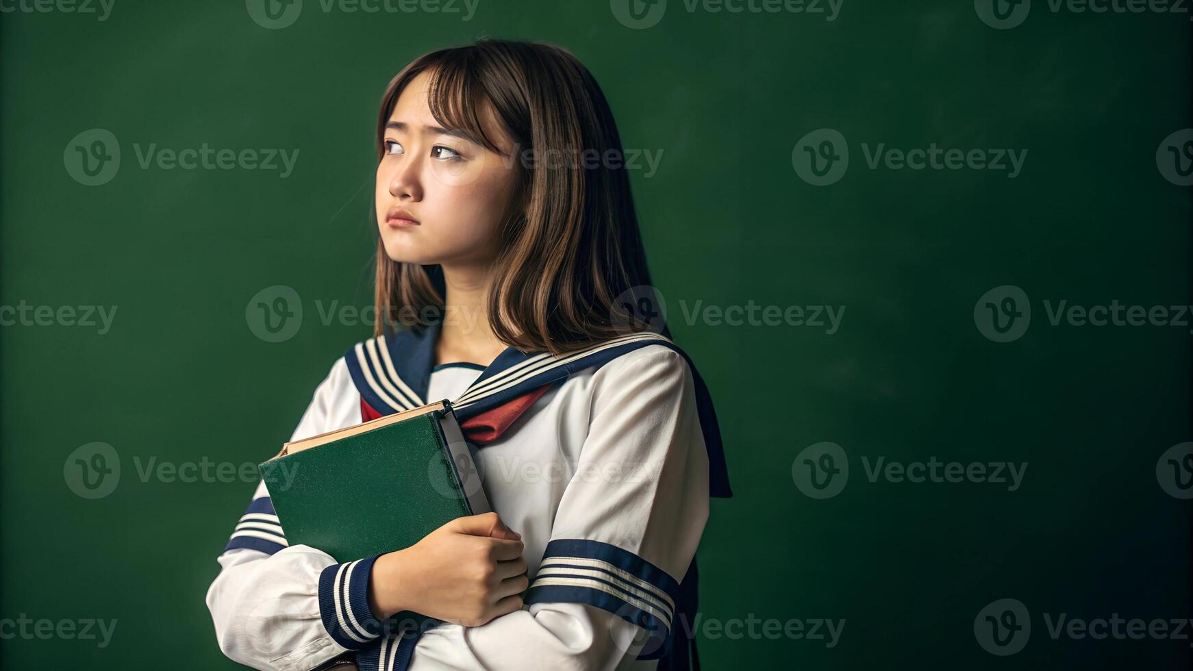 Thoughtful Schoolgirl Standing photo