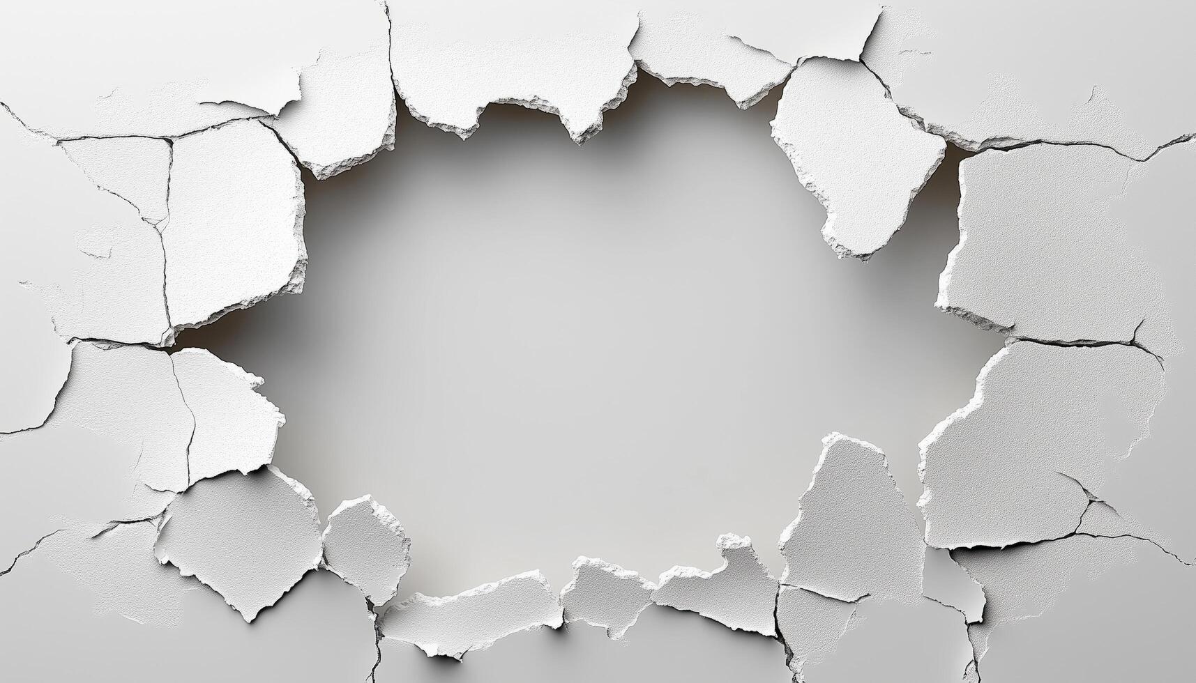 A hole in the wall with a crack in it photo