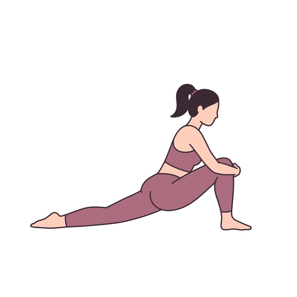 A woman is doing a yoga pose vector