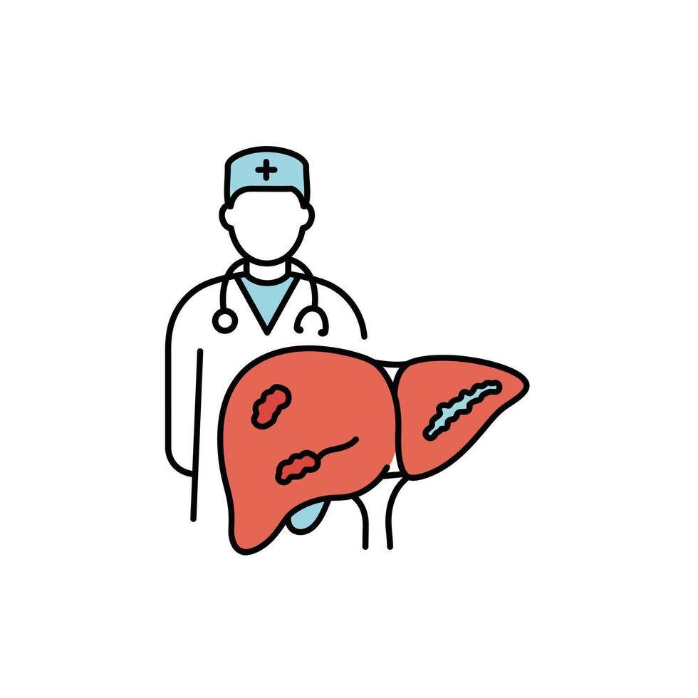 Liver doctor icon illustration vector