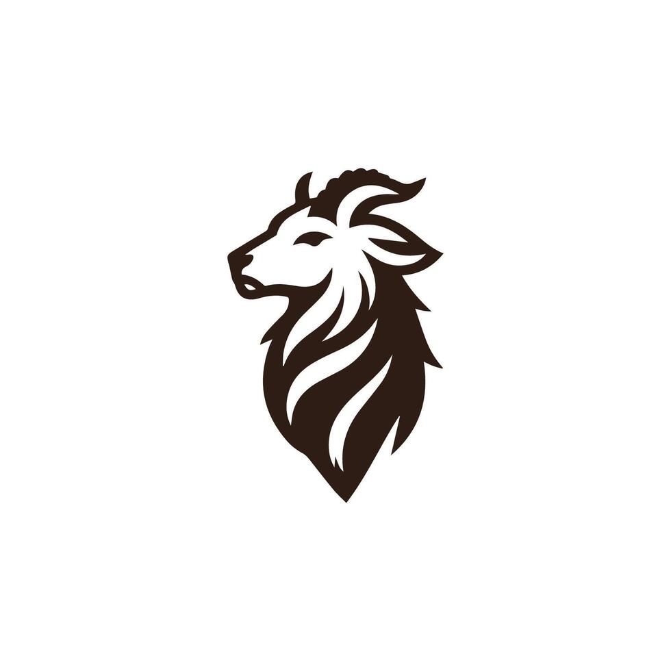 goat head logo design vector