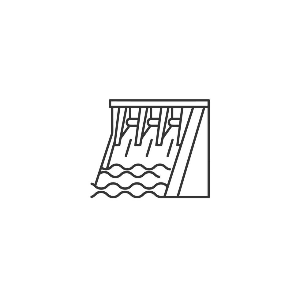 A black and white line drawing of a dam vector