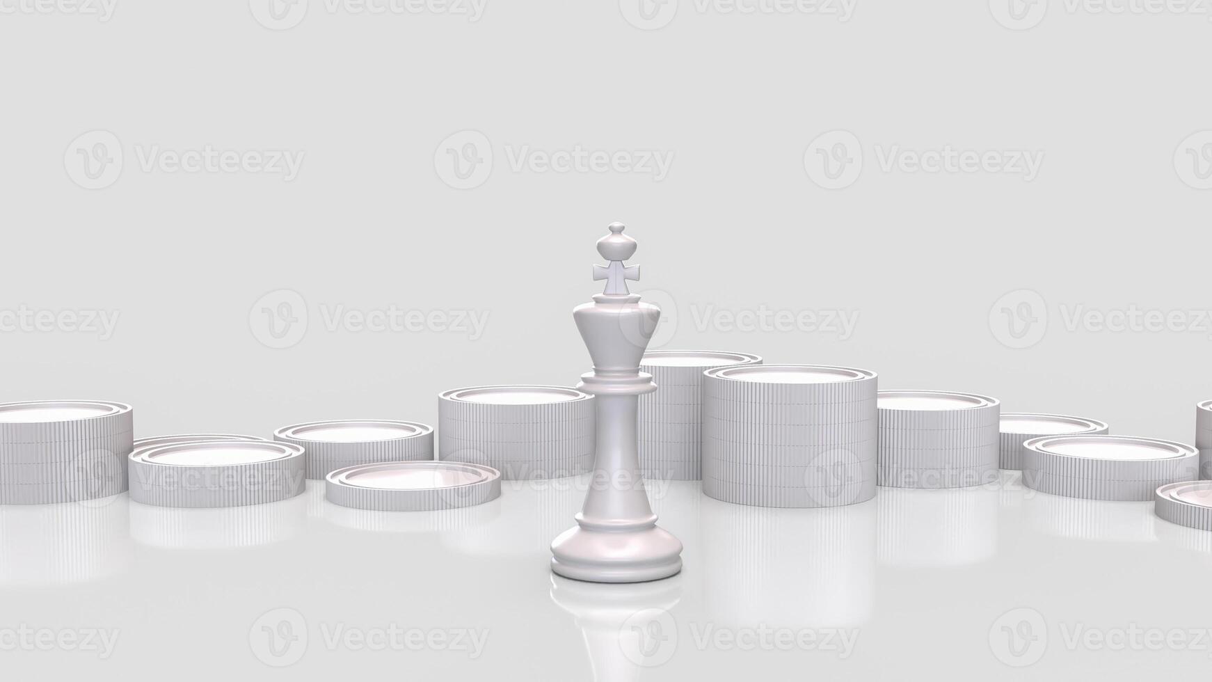 The white king chess for Business concept 3d Rendering. photo