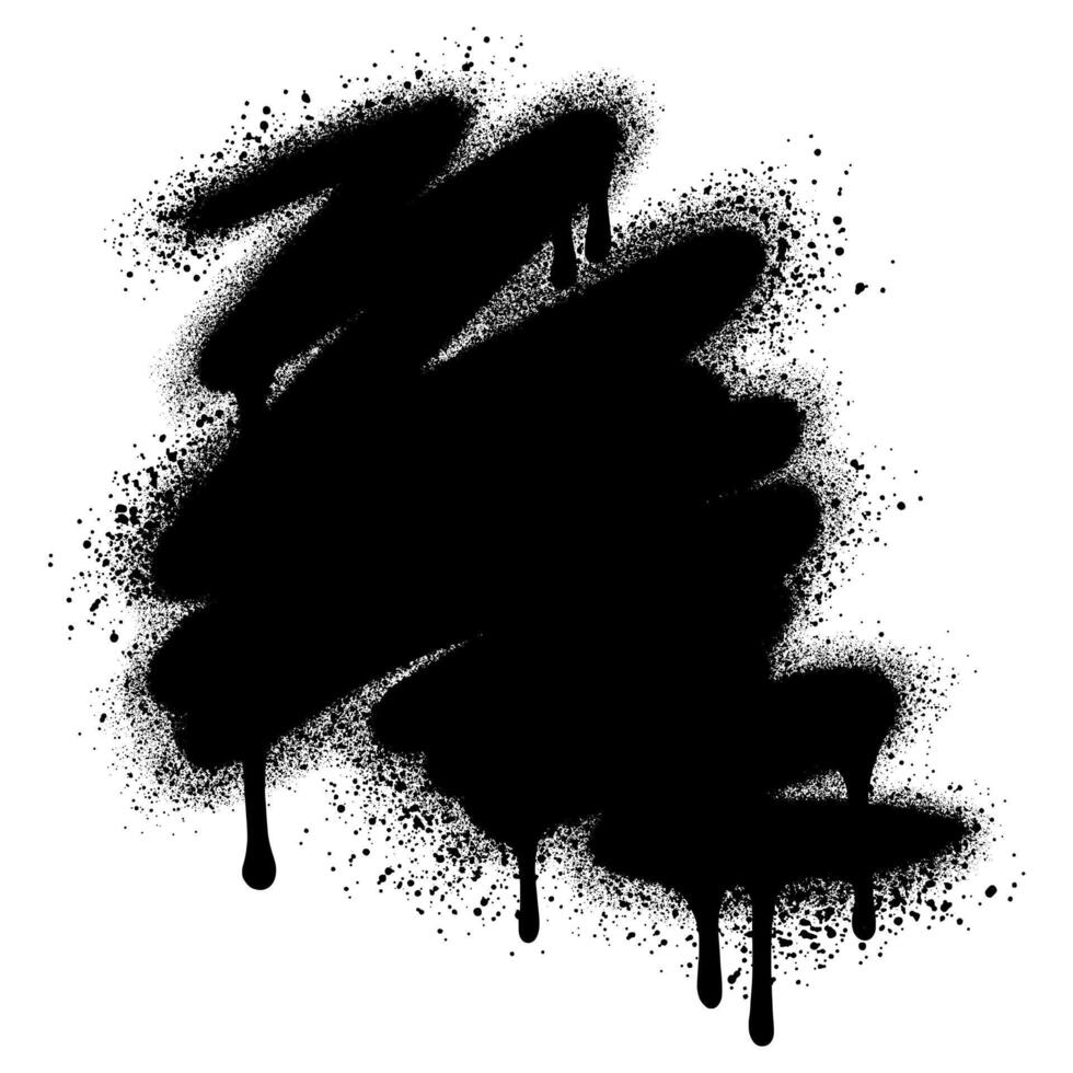 Spray paint element. Grunge graffiti paint shape, textured black line spray. Dirty graffiti art. vector