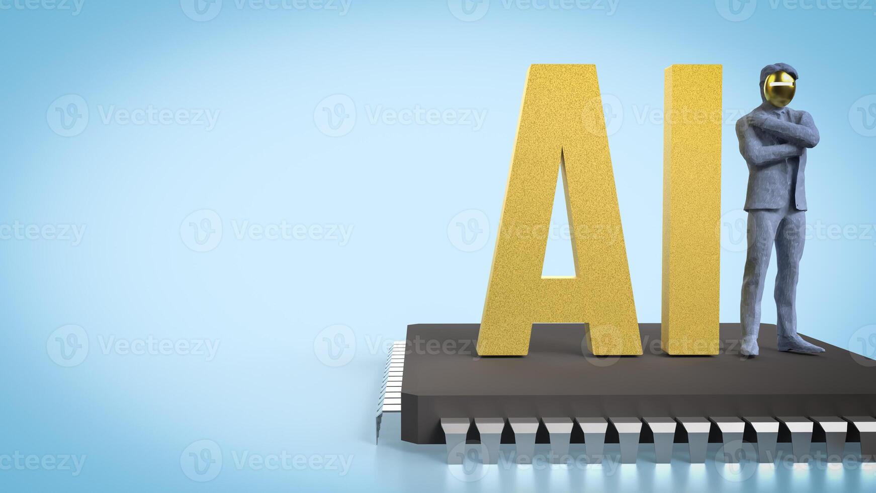 AI and robot man for technology or it concept photo