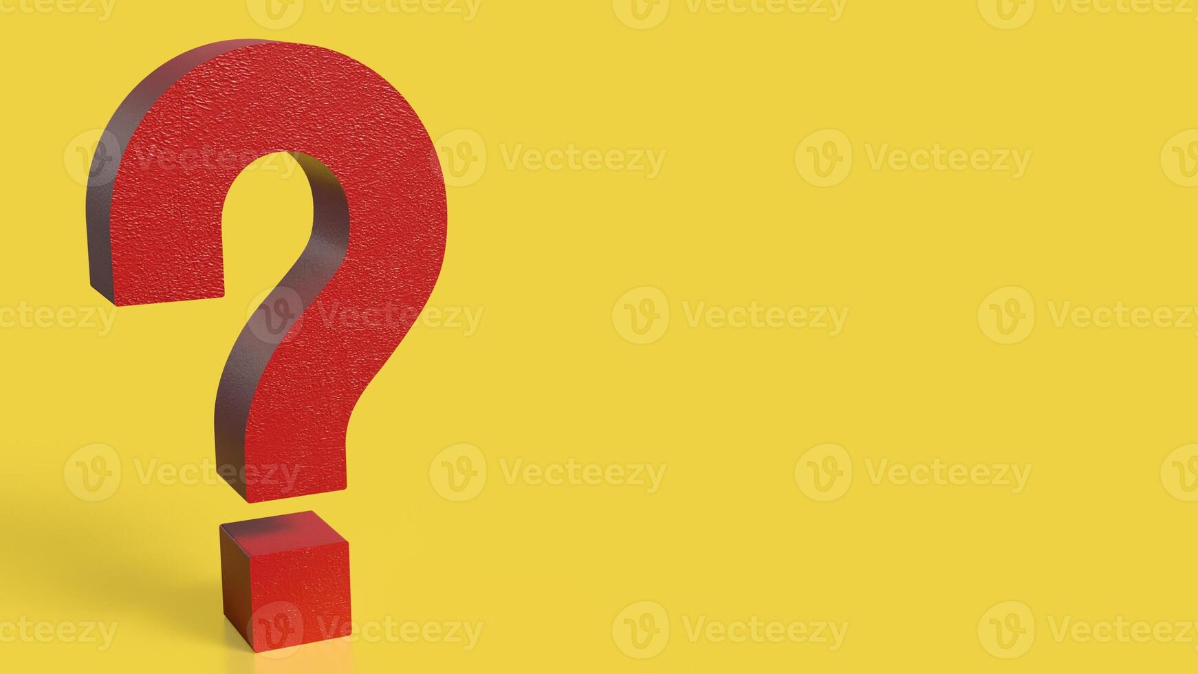 RED Question mark on yellow Background . photo