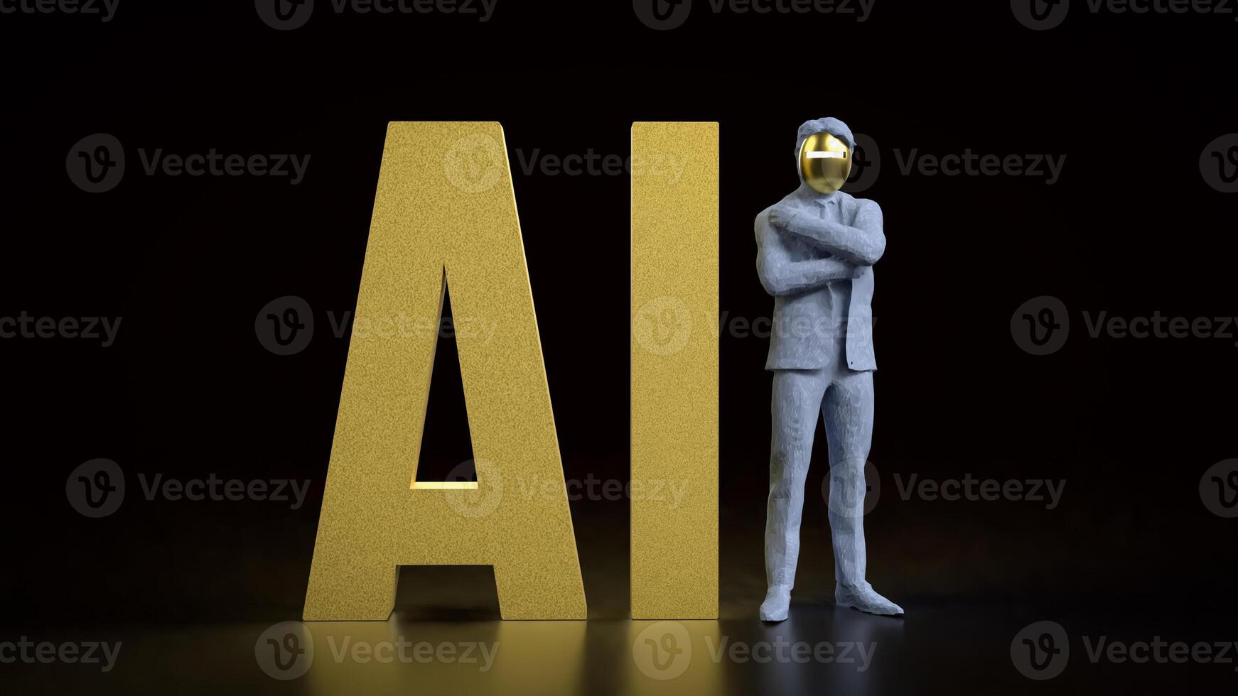 AI and robot man for technology or it concept . photo