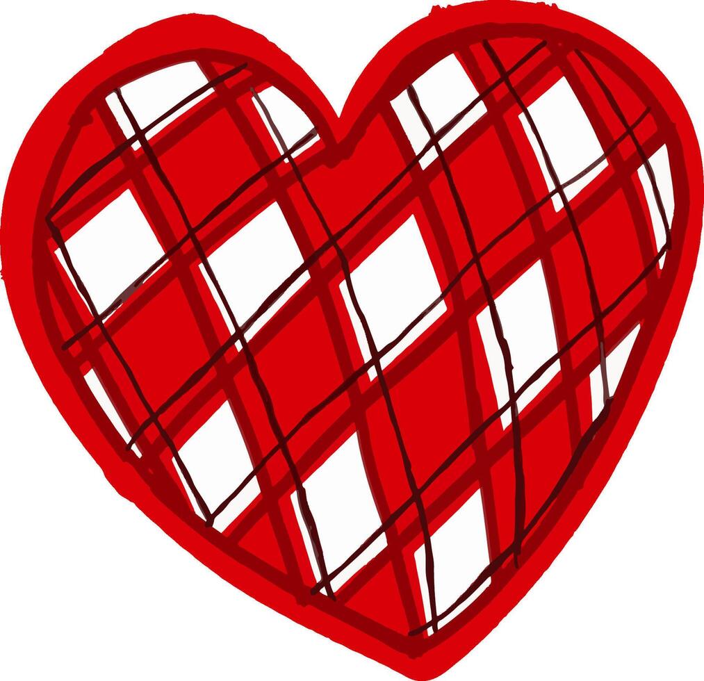 Love Illustration with Red and White Checkered Pattern vector