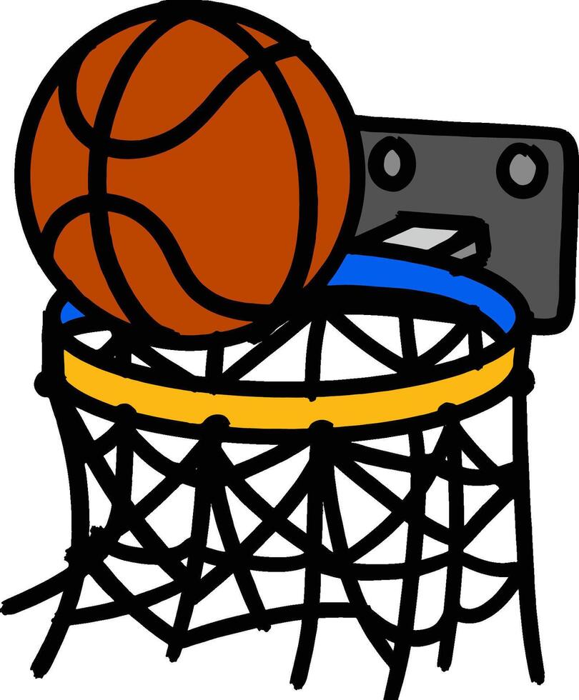 Amazing Basketball Goes Straight Into the Basket vector