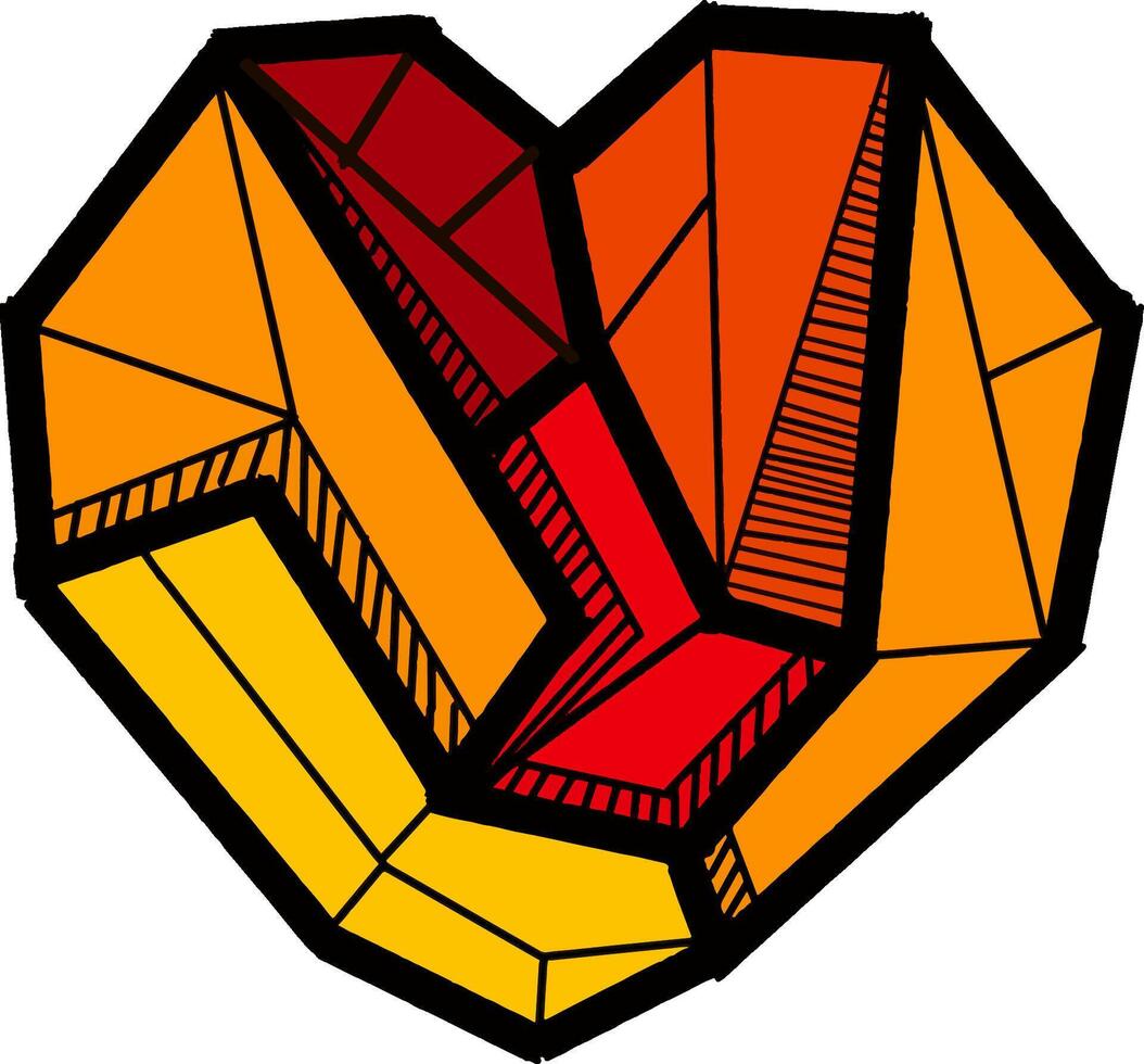 Romantic Cubism Love Illustration vector
