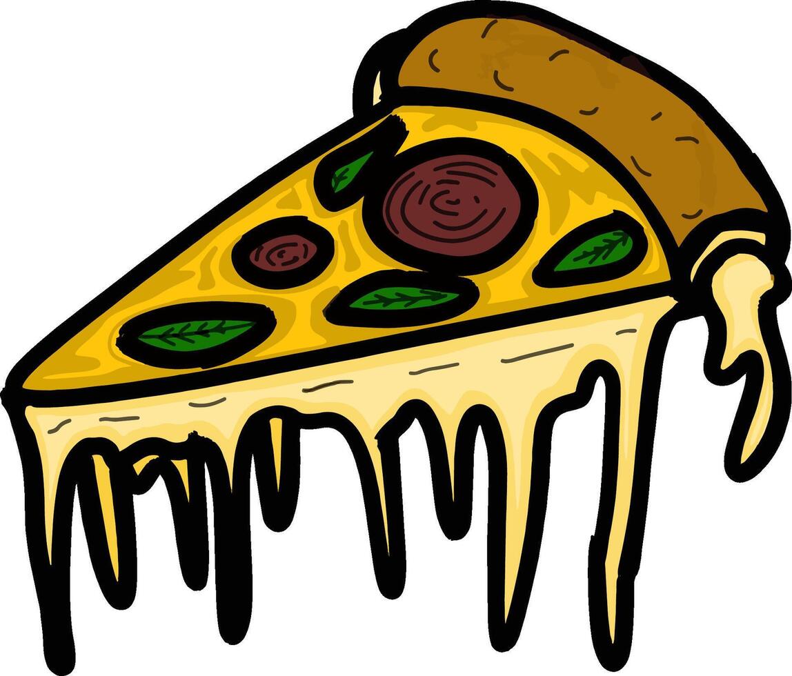 Cheesy Pizza Slice Oozing with Flavor vector