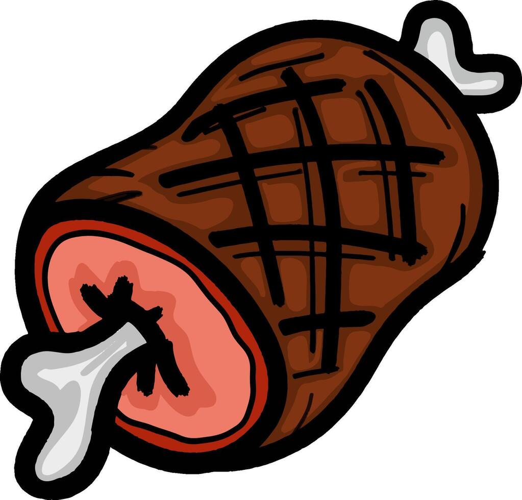 Perfectly Grilled Large Meat Steak vector