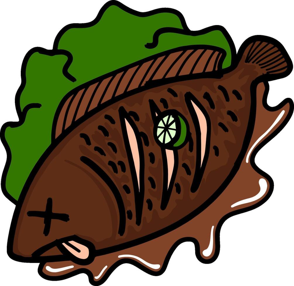Perfect Grilled Fish for Dinner vector