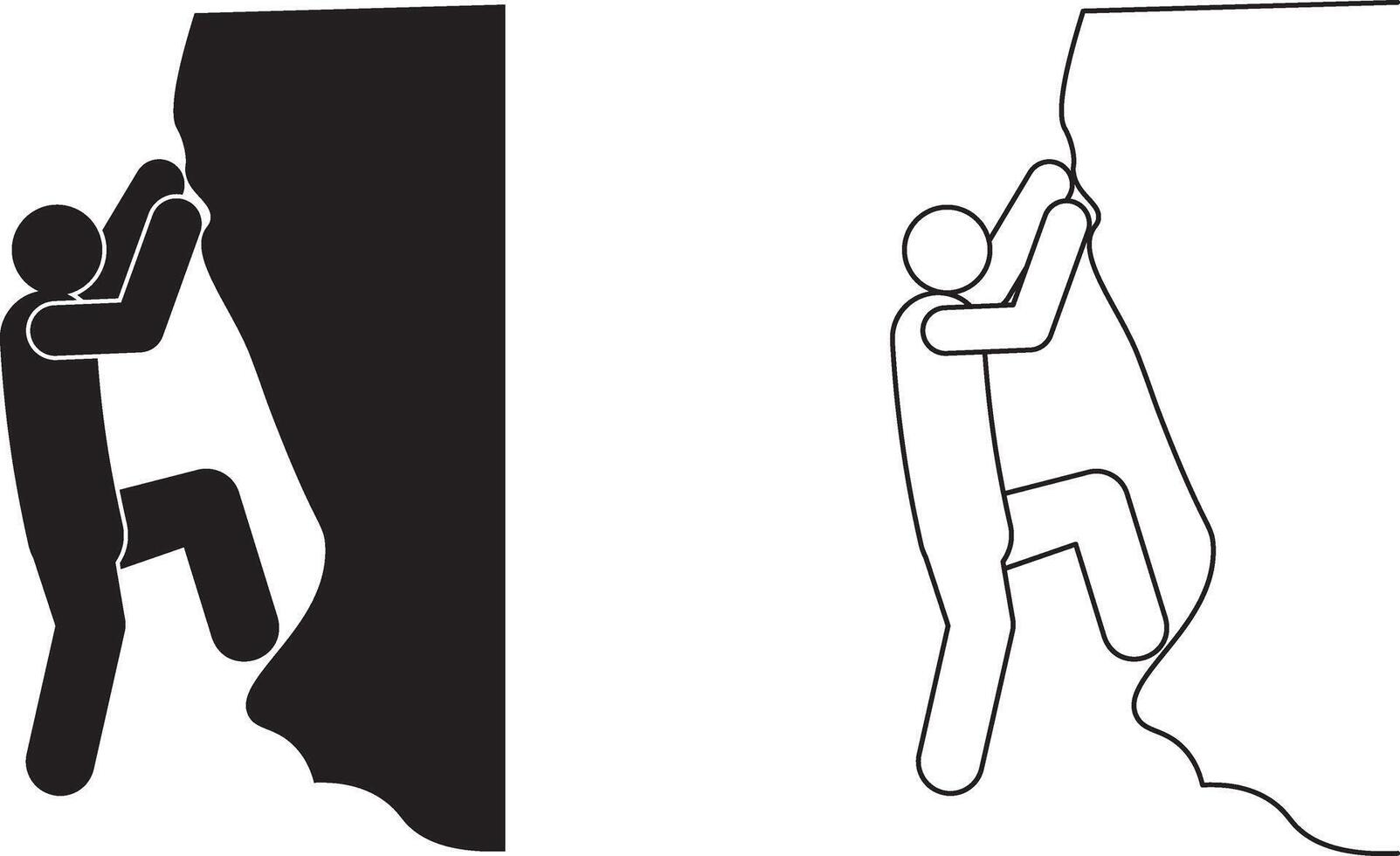 Rock climber icon set vector