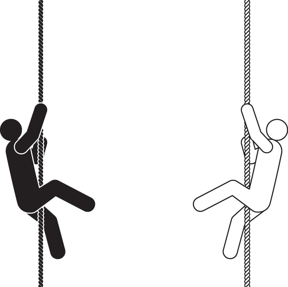outline silhouette Rock climber icon set vector