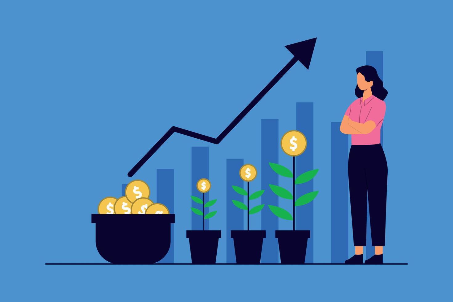 Smart Investment for Continuous Financial Growth Success vector