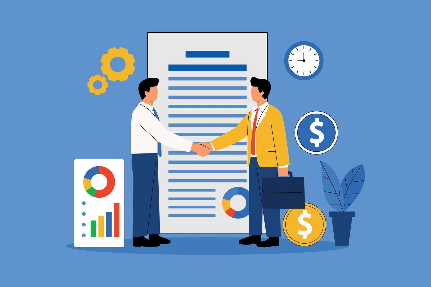 Successful Business Agreement for Financial Growth vector