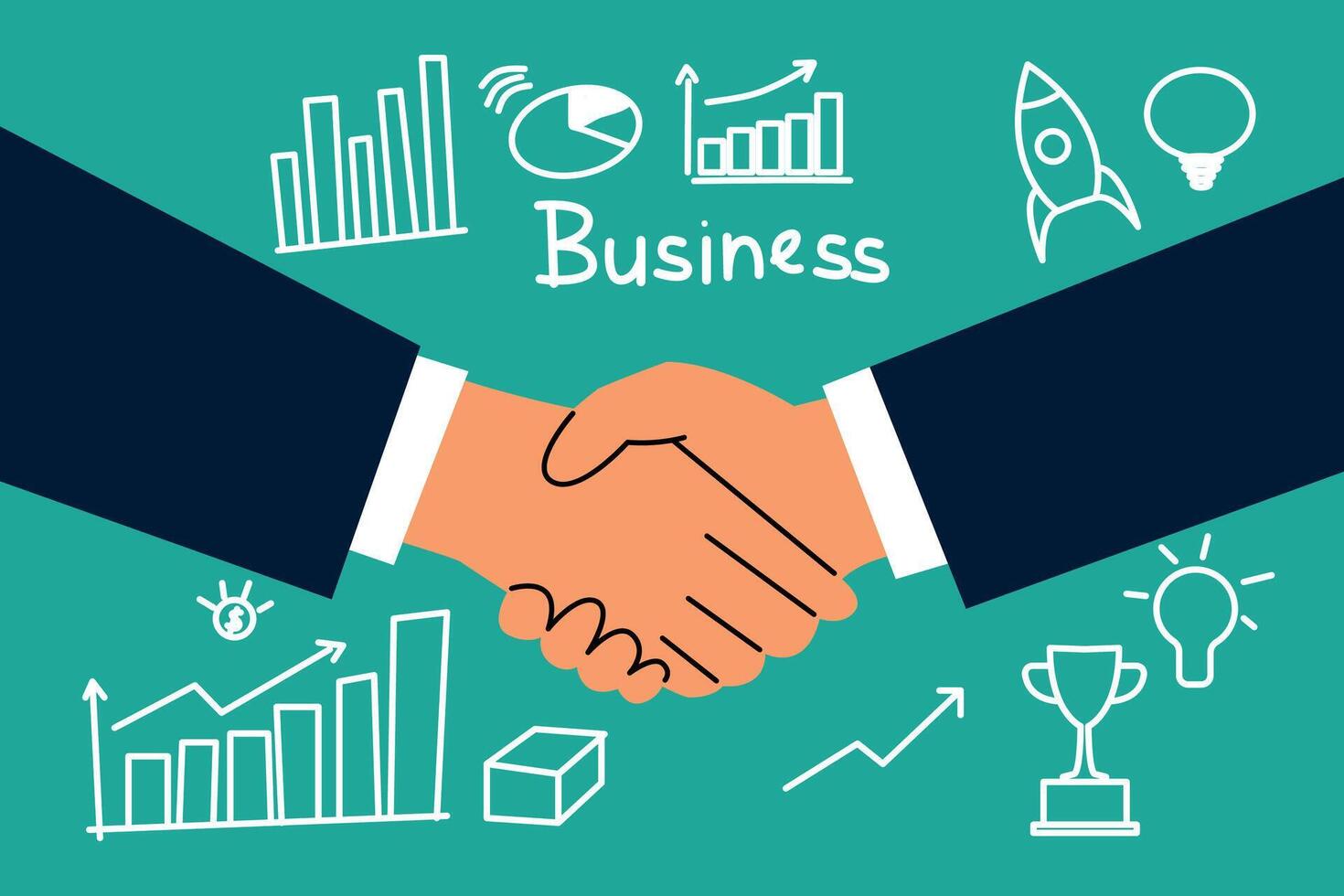 Successful Business Partnership for Growth and Innovation vector