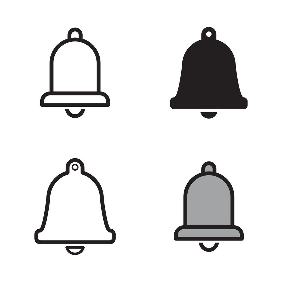 Different Styles of Notification Bell Icons vector
