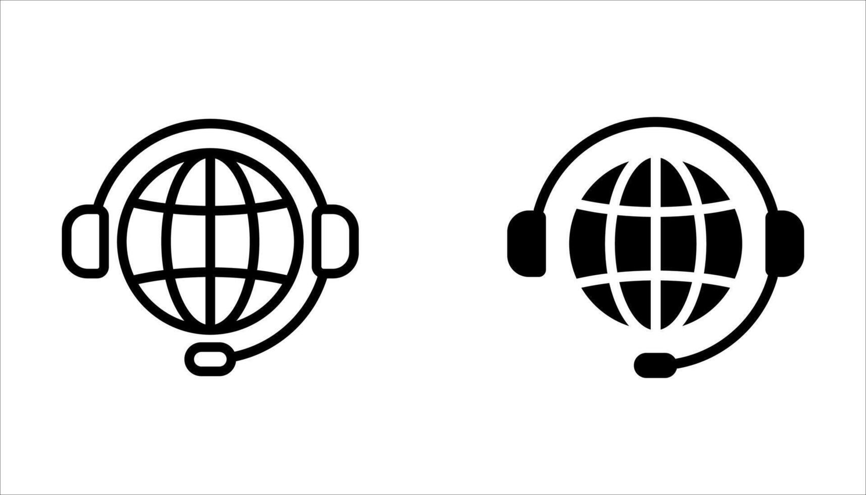 customer support icon set on white. vector