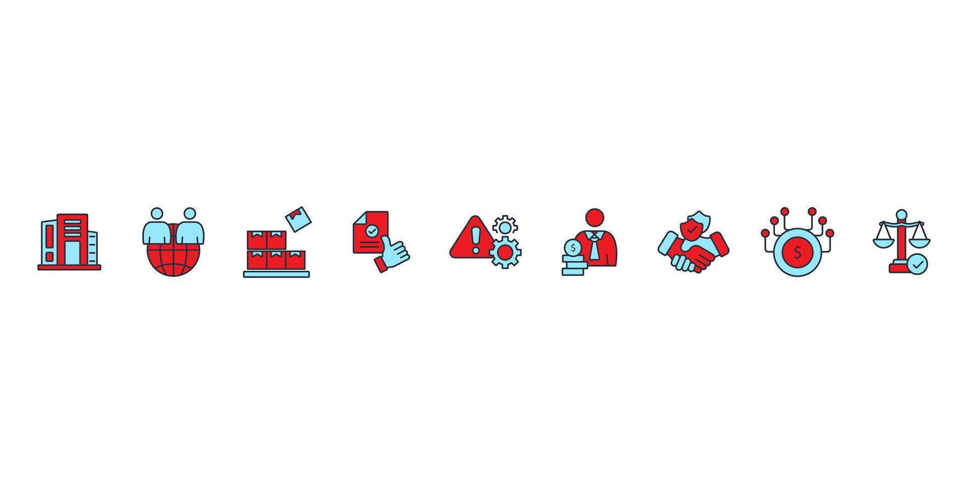 IPO icons set isolated on White Background colours vector