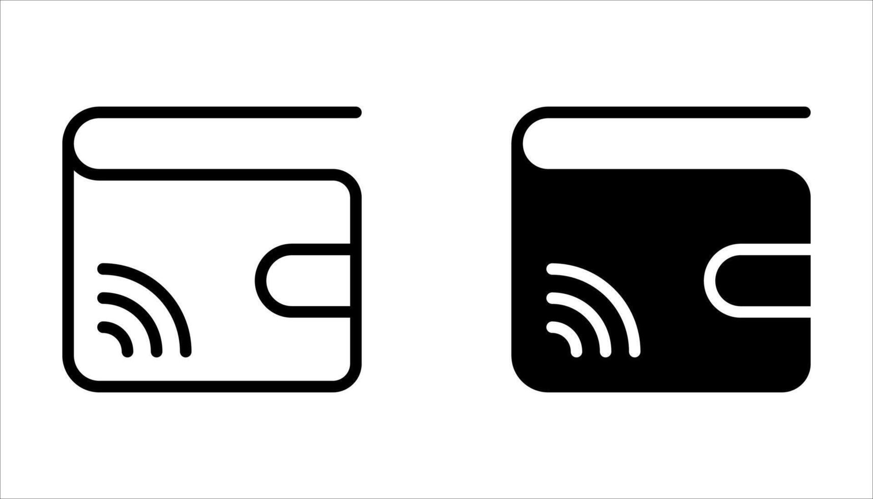 e wallet icon set on white. vector