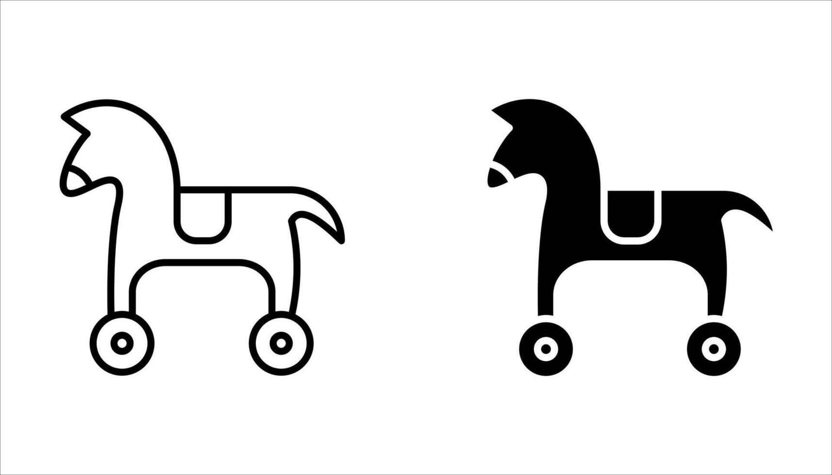 horse toy icon on white background vector