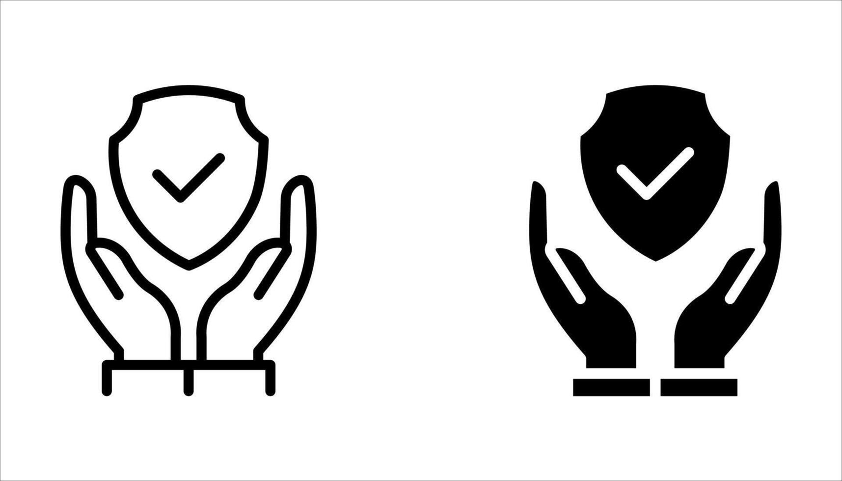 insurance hand icon set on white. vector