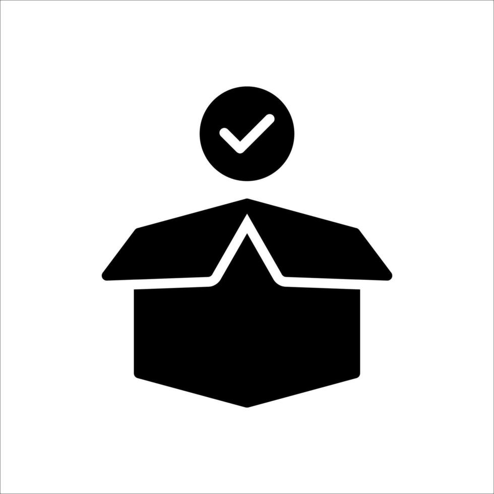 open box icon set on white. vector