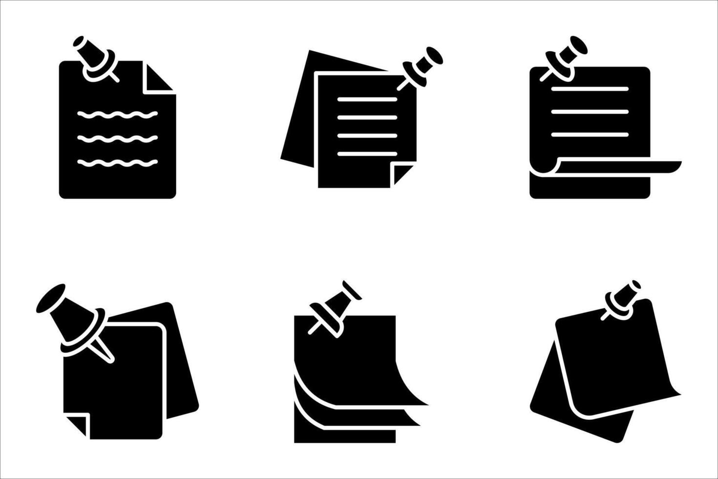 sticky note icon set vector
