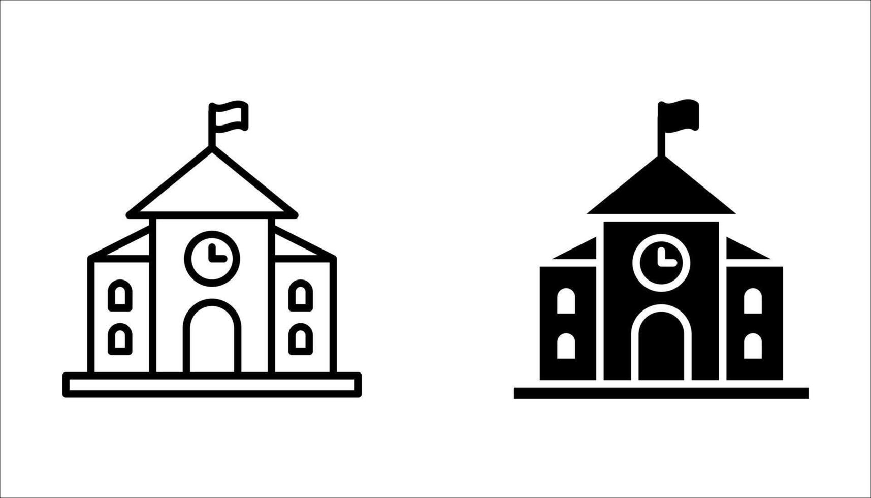 school building icon set vector