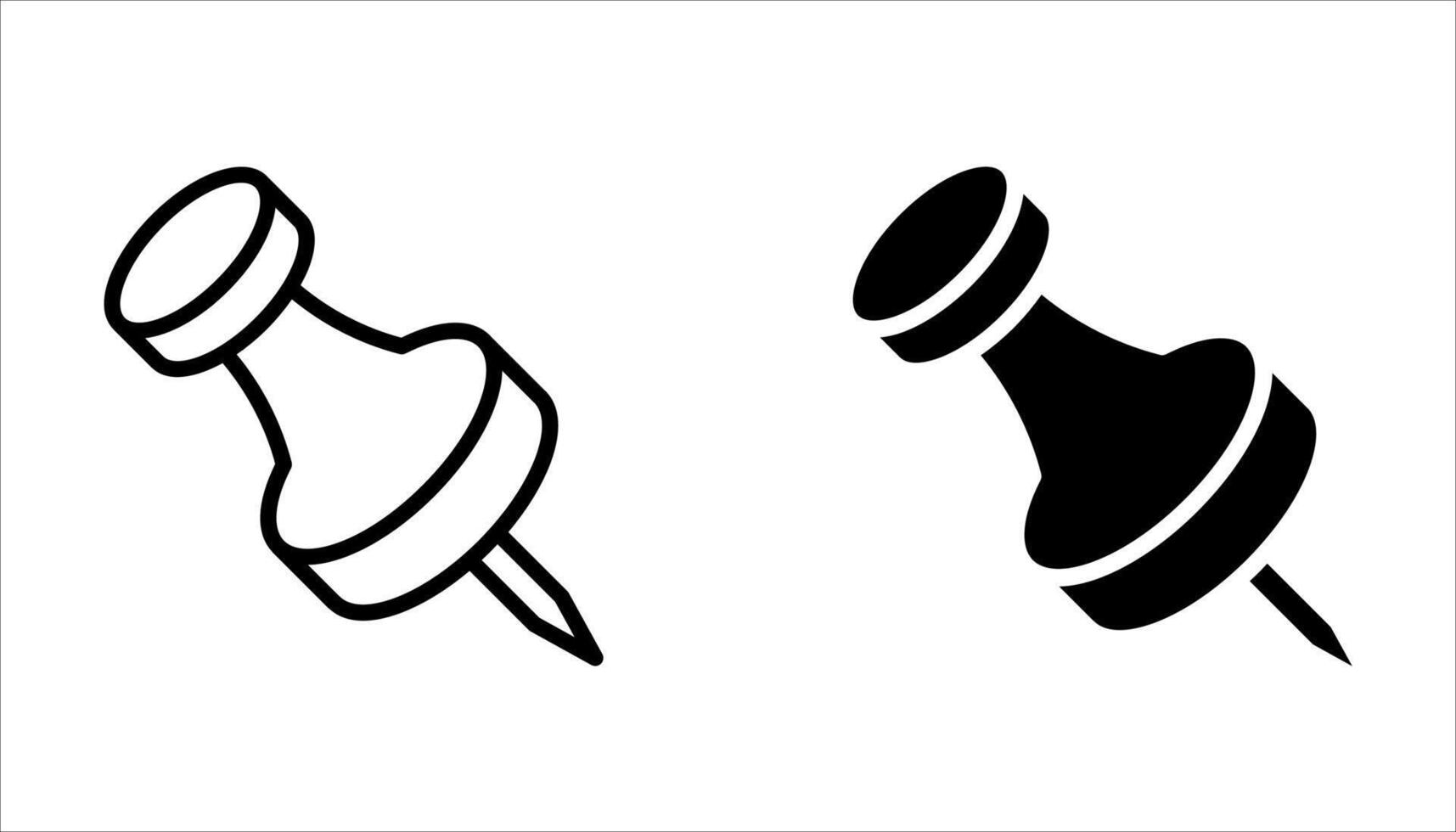 push pin icon set vector