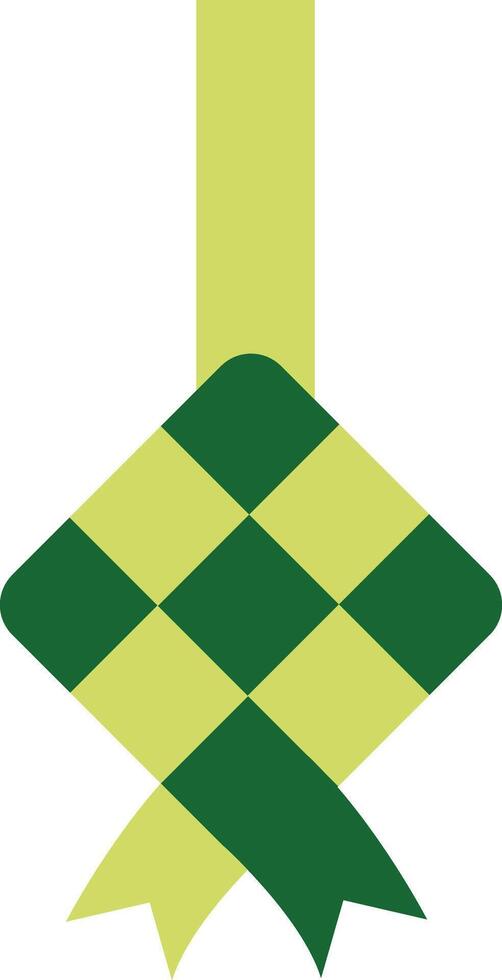 Green Ketupat Decoration for Islamic Events Ramadan and Eid vector