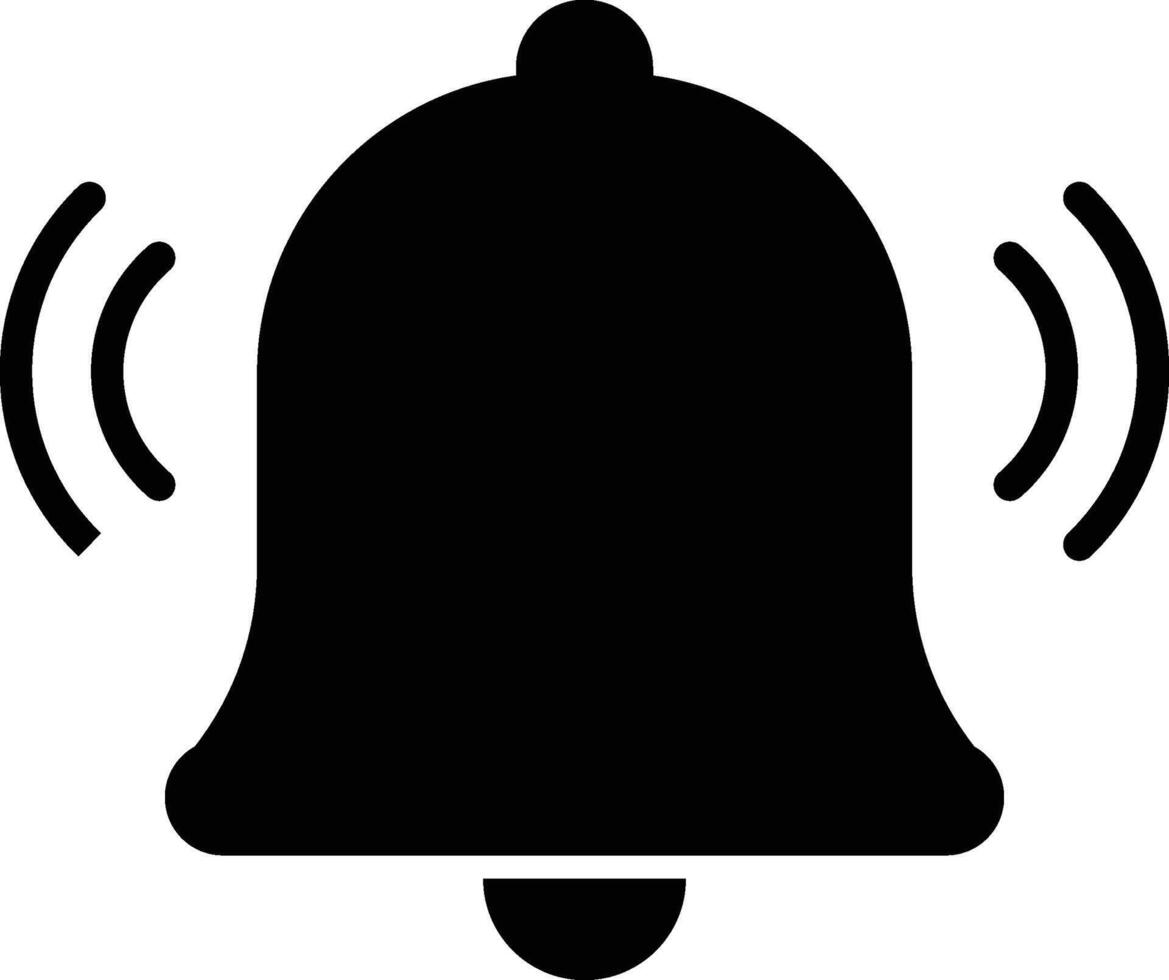 Bell notification icon. Black bell icon isolated on white background vector