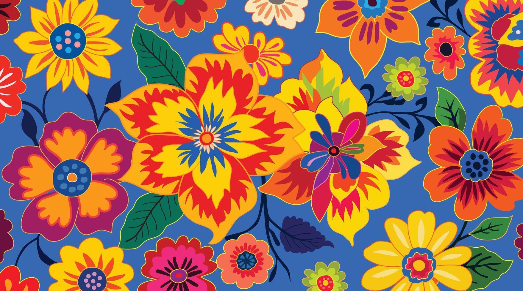 Floral pattern colorful illustration for background design. vector