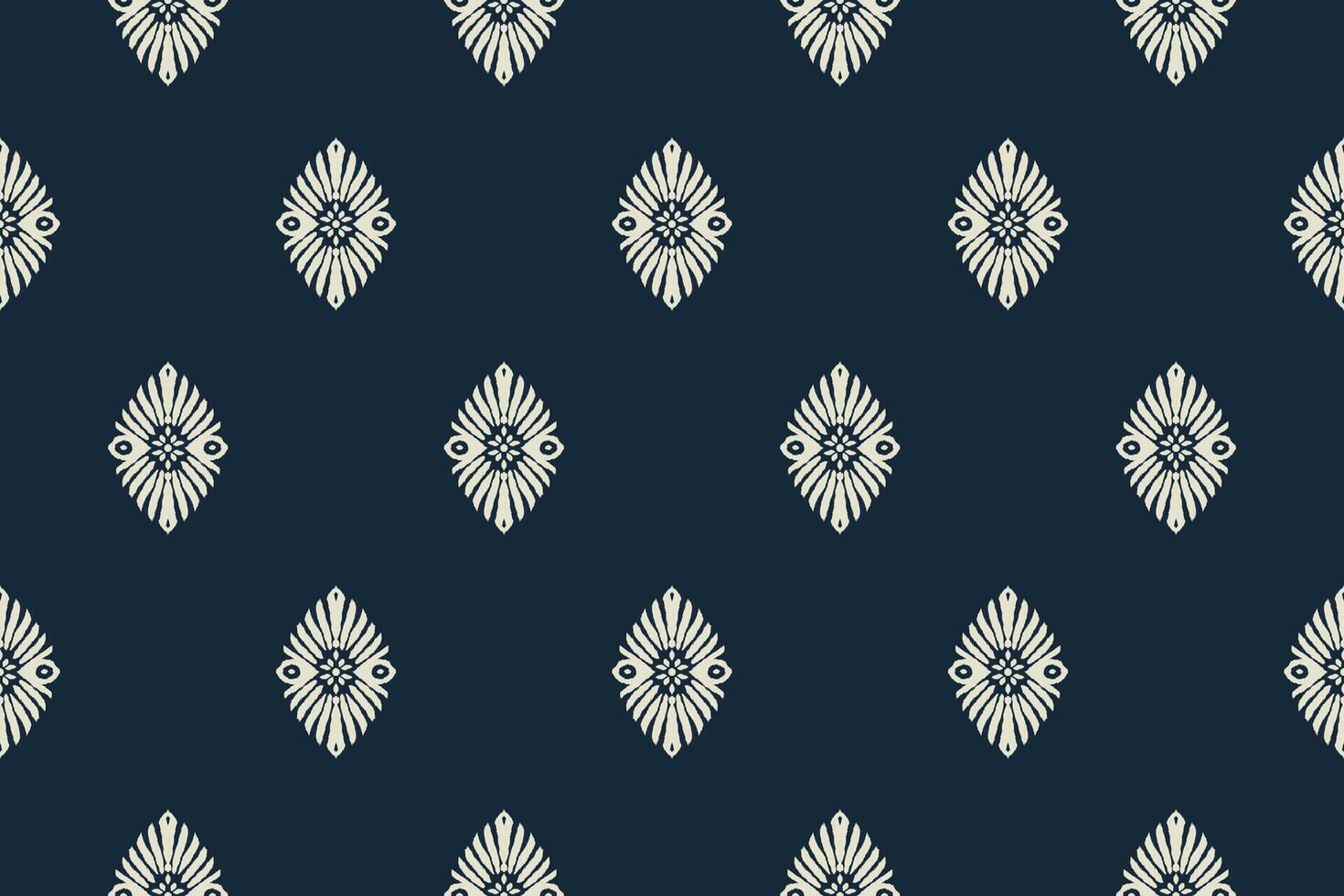 African Ikat paisley seamless pattern.geometric ethnic oriental pattern traditional on blue background.Aztec style abstract illustration. vector