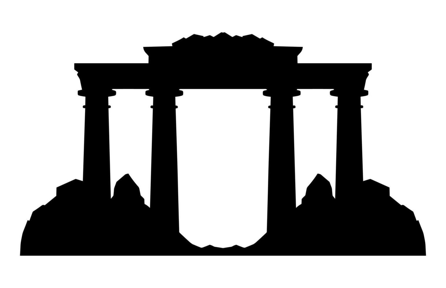 Ancient Ruins Silhouette isolated on white background vector