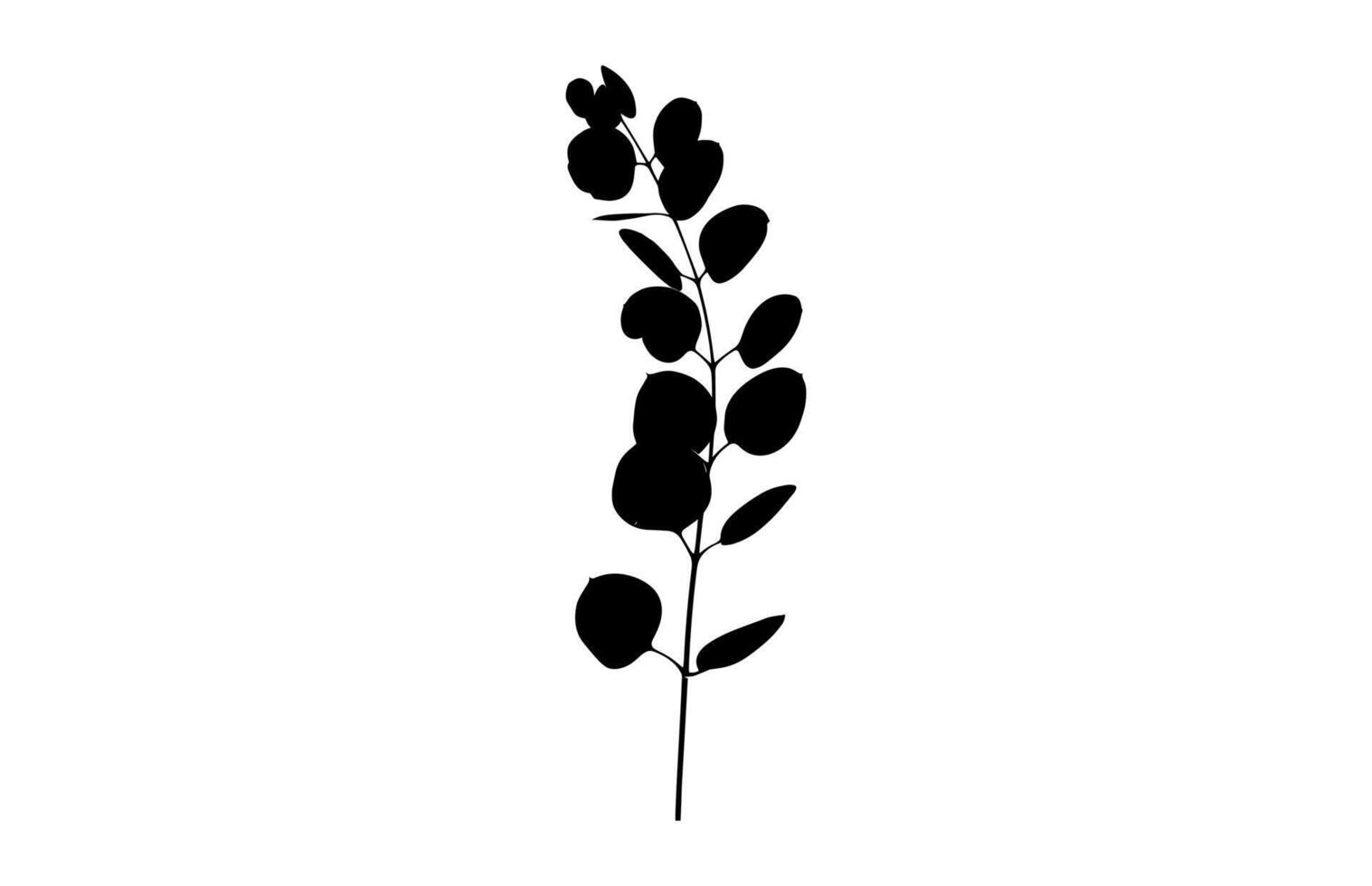 Eucalyptus Leaves Clipart Silhouette vector