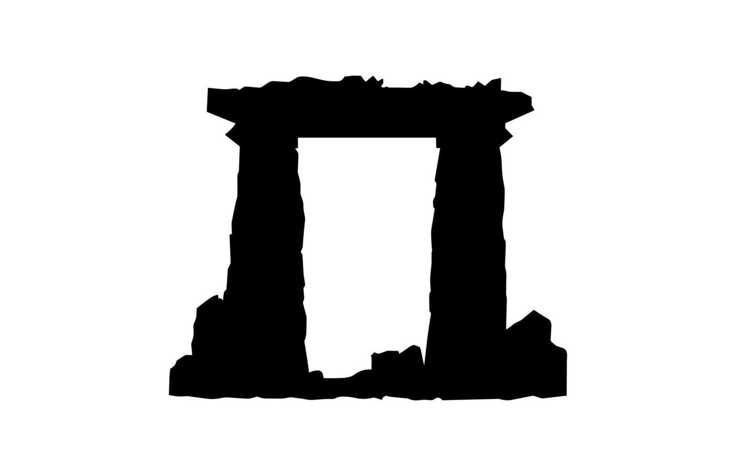 Ruins Black Silhouette Clipart isolated on a white background vector