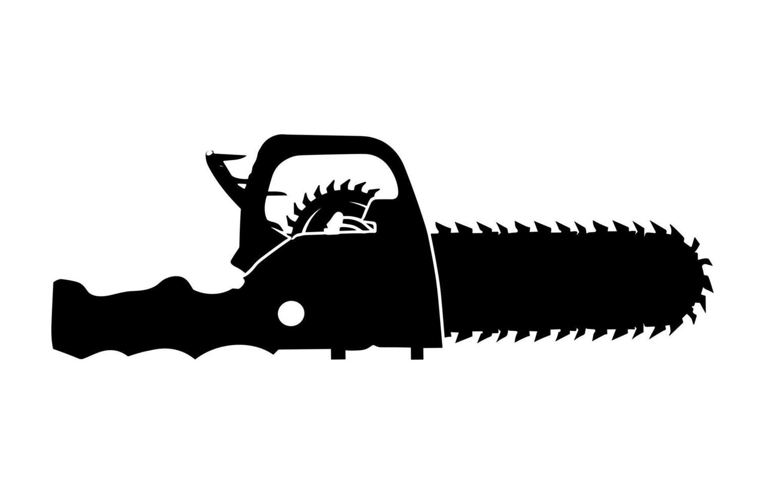 Chainsaw Black Silhouette Clipart vector