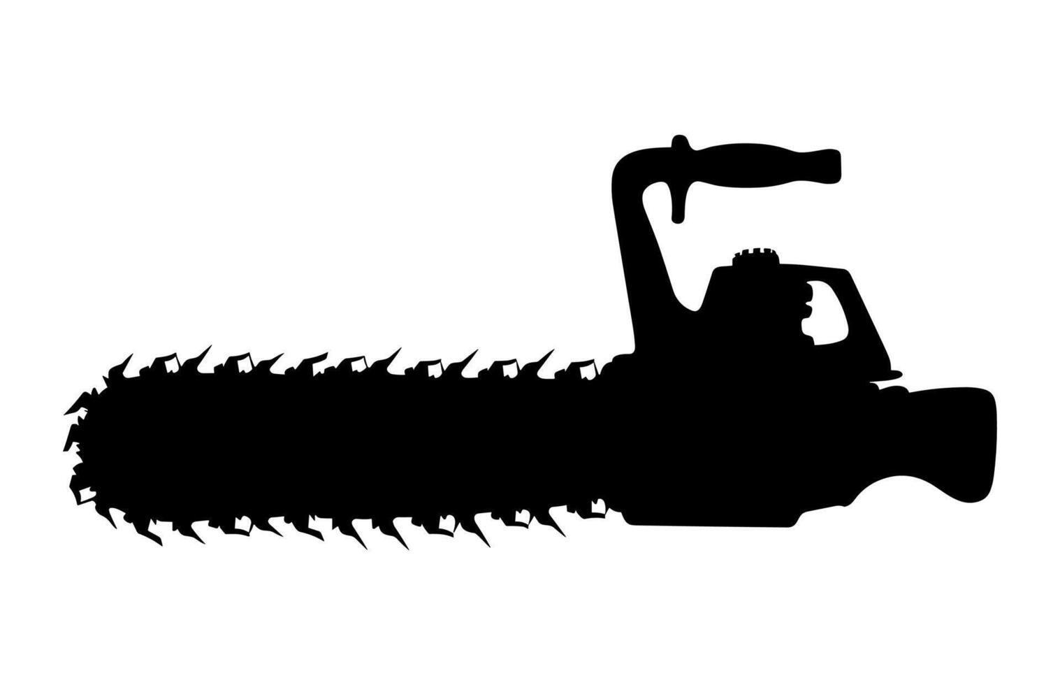 Chainsaw Clipart Black Silhouette vector