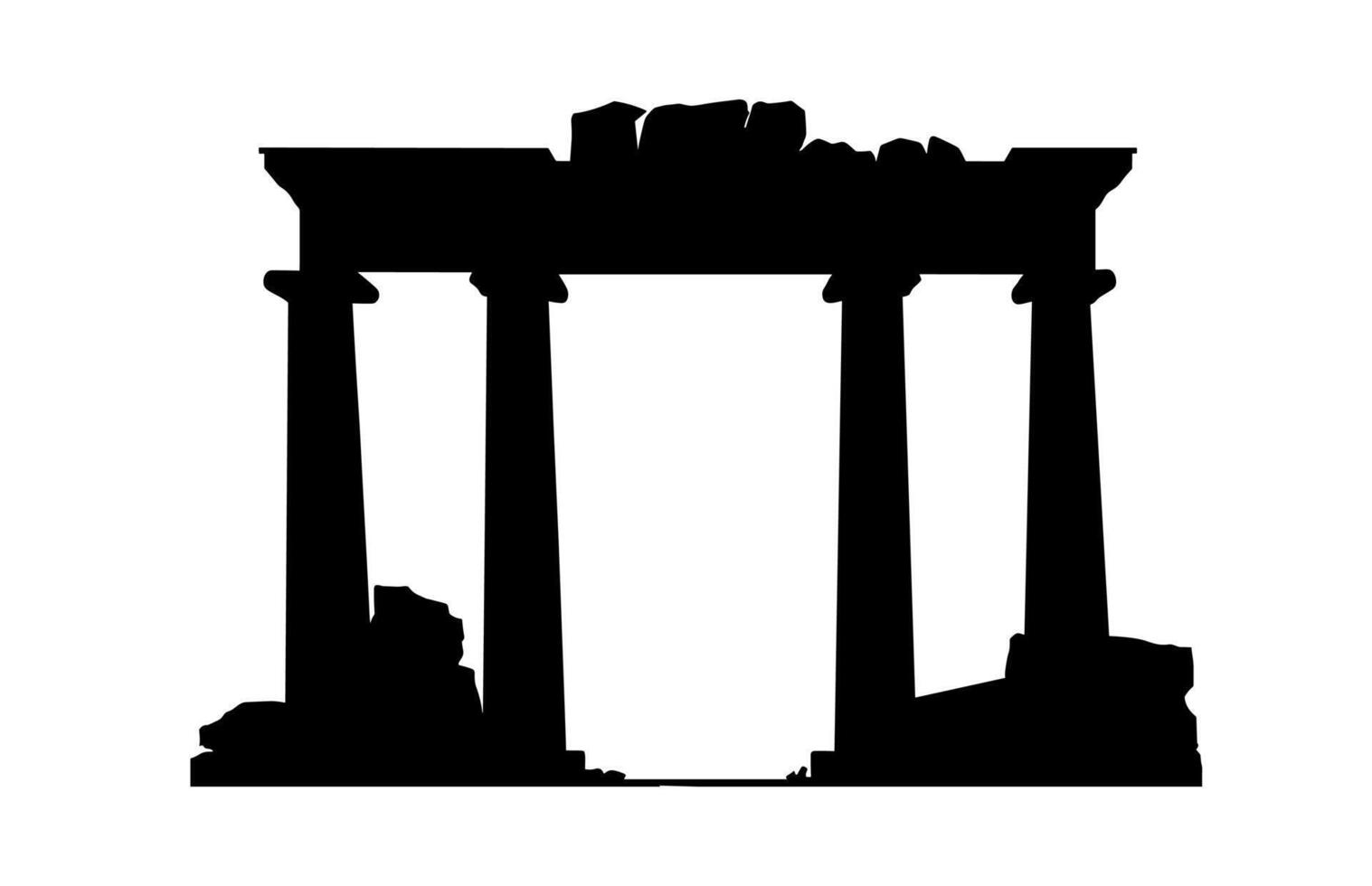 Ancient Ruins Silhouette Clipart vector