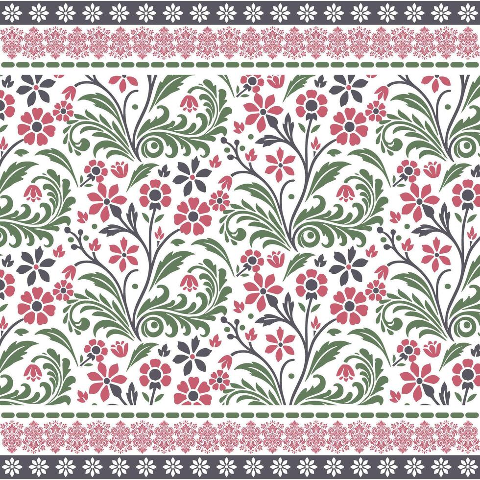 abstract ornamental floral border pattern for digital artwork and fashion print design vector
