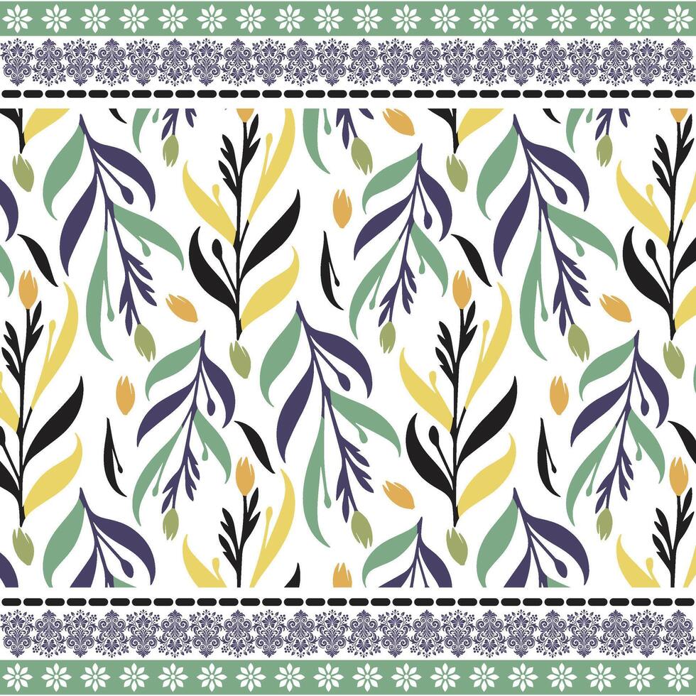 pillow cover design with ornamental floral pattern and seamless repeat for textile graphics vector