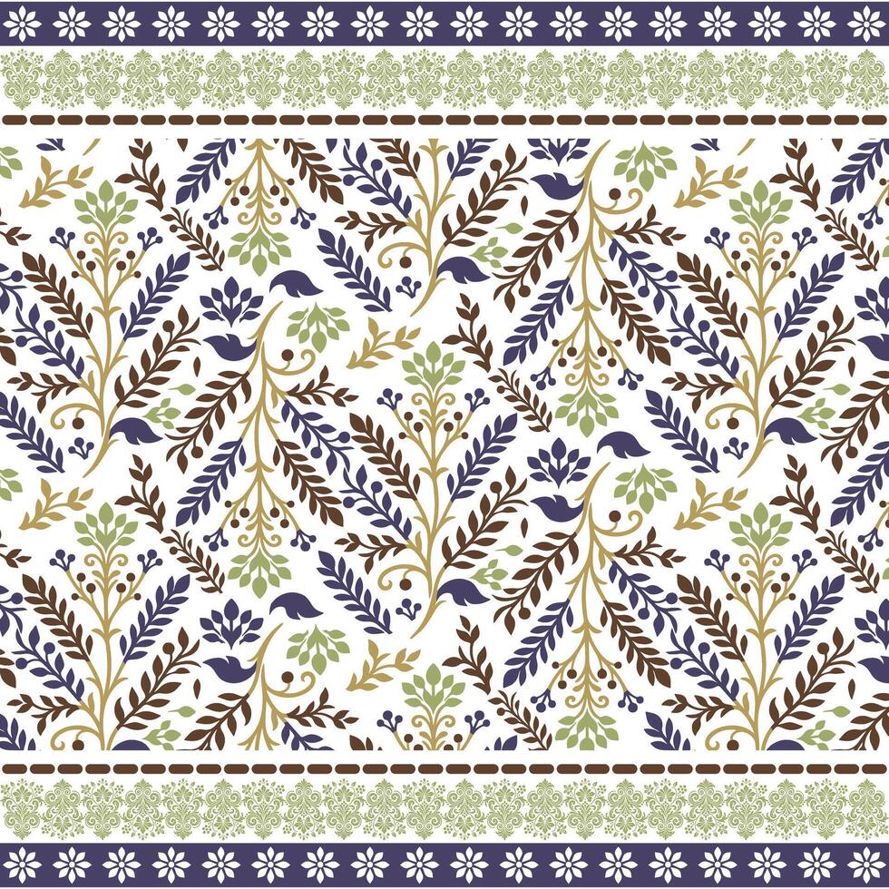 digital print on demand artwork with arabic ornament and floral pattern for bedding vector