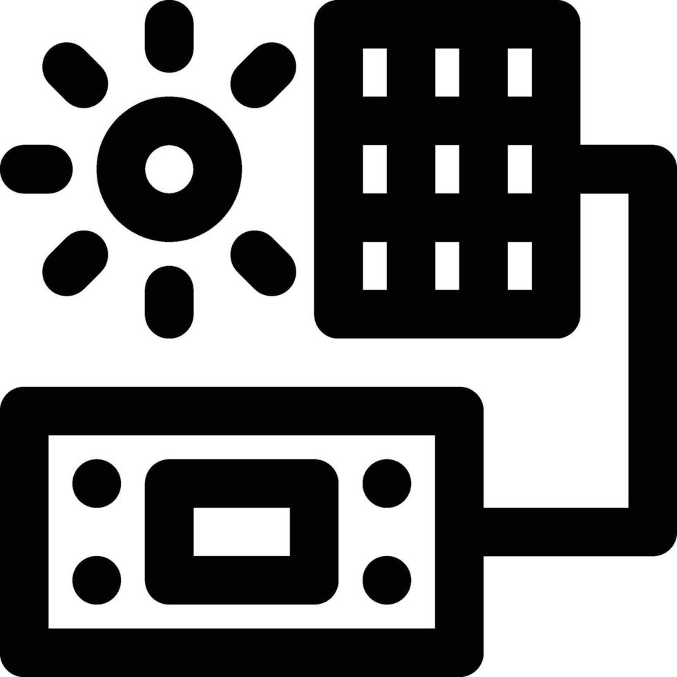 Solar Panel Controller Outline Icon vector