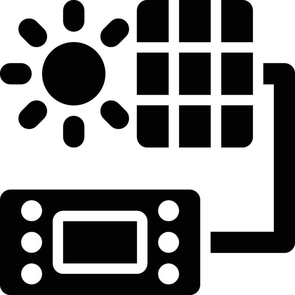 Solar Panel Controller Glyph Solid Icon vector