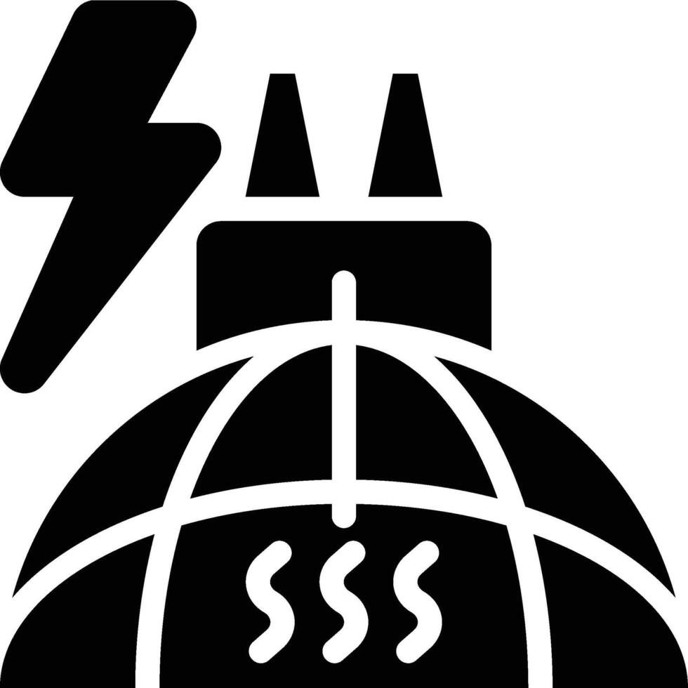 Geothermal Energy, Geothermal Power Glyph Solid Icon vector