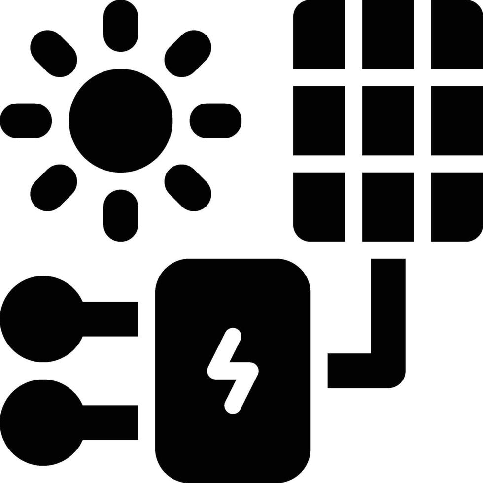Solar Panel, Electric Panel Glyph Solid Icon vector