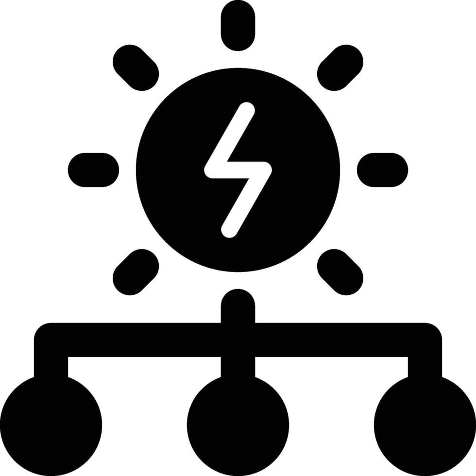 Solar Energy System Glyph Solid Icon vector
